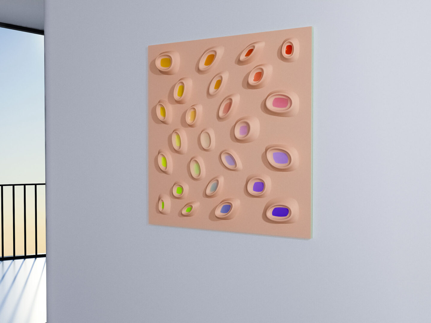 E-Volcanoes W25 - Pastel Wall Sculpture - Made to order